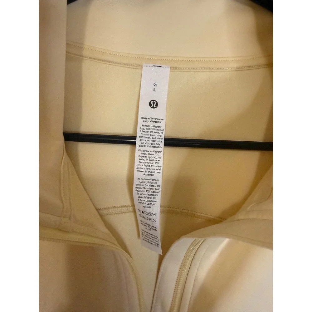Lululemon Softstreme Long Half Zip Buttercream Size L NWT